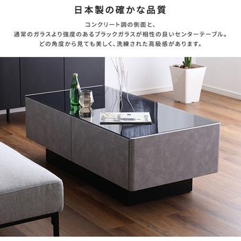 日本製 コンクリート調センターテーブル 120cm幅 【Cray-クレイ-】 ホームテイスト