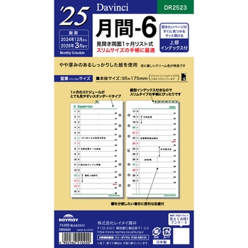 2025年度システム手帳聖書リフィル ダヴィンチ レイメイ藤井