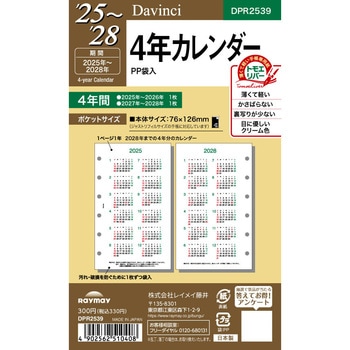 2025年度システム手帳ポケットリフィル ダヴィンチ レイメイ藤井