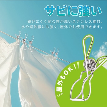 ステンレス 竿 ピンチ 5個セット トライメイト