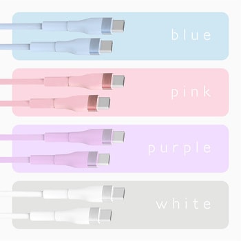 USB-Cソフトケーブル (Type-C to C) PD 100W 5A 急速充電対応 結束バンド付き トライメイト