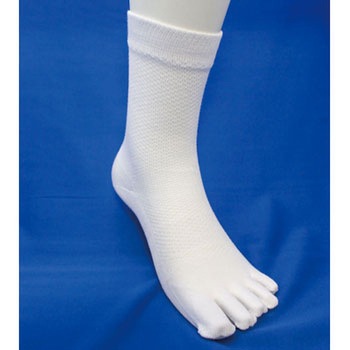 コーマ糸使用 さわやかメッシュ5本指靴下 ハヤシ[靴下]