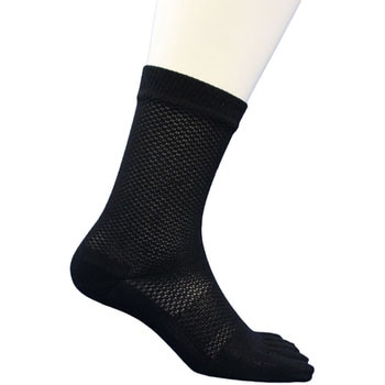 コーマ糸使用 さわやかメッシュ5本指靴下 ハヤシ[靴下]