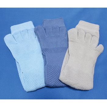 コーマ糸使用 さわやかメッシュ5本指靴下 ハヤシ[靴下]