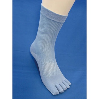 コーマ糸使用 さわやかメッシュ5本指靴下 ハヤシ[靴下]