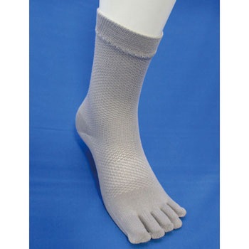 コーマ糸使用 さわやかメッシュ5本指靴下 ハヤシ[靴下]