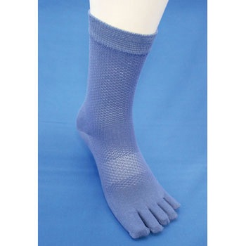 コーマ糸使用 さわやかメッシュ5本指靴下 ハヤシ[靴下]