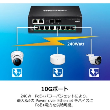 産業用PoEスイッチングハブ af/at ギガ 10ポート TRENDnet