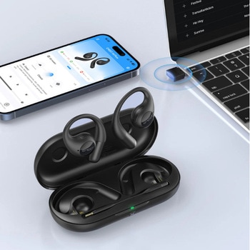 EMEET AirFlow ワイヤレスオープンイヤー型イヤホン E2053 黒 EMEET