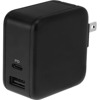 AC充電器/USB充電器/窒化ガリウム/PD/PD65W/2ポート/コンパクト/PD対応のノートパソコン、iPad、iPhone、iPod、モバイルバッテリー、スマートフォン/ブラック OWLTECH(オウルテック)