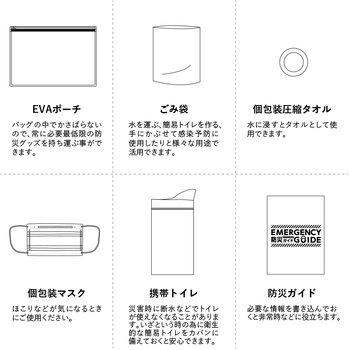防災衛生6点セット ポーチタイプ MARKLESS STYLE