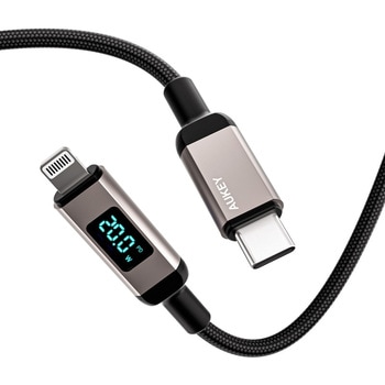 ケーブル Impulse series Digital Display[USB Type-C to Lightning]1m ブラック AUKEY(オーキー)