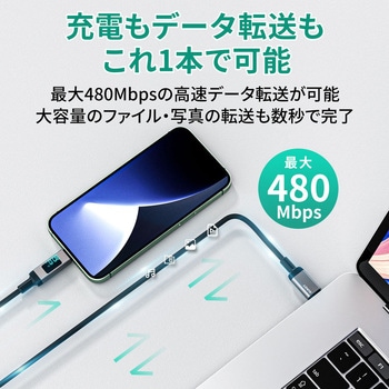 ケーブル Impulse series Digital Display[USB Type-C to Lightning]1m ブラック AUKEY(オーキー)