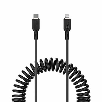 ケーブル Coiled Series[USB Type-C to Lightning]1.5m コイル型 ブラック AUKEY(オーキー)