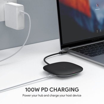 USBハブ 10Wワイヤレス機能付き Unity Wireless 100W[Type-A 2ポート/Type-C 1ポート/HDMI 1ポート]ブラック AUKEY(オーキー)