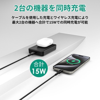 モバイルバッテリー MagLink 10000mAh マグネット式ワイヤレス充電機能 PD20W対応 折りたたみスタンド[USB-C 1ポート]出力[USB-C 1ポート]入力 AUKEY(オーキー)