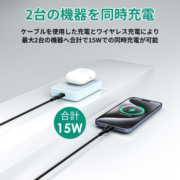 モバイルバッテリー MagLink 10000mAh マグネット式ワイヤレス充電機能 PD20W対応 折りたたみスタンド[USB-C 1ポート]出力[USB-C 1ポート]入力 AUKEY(オーキー)