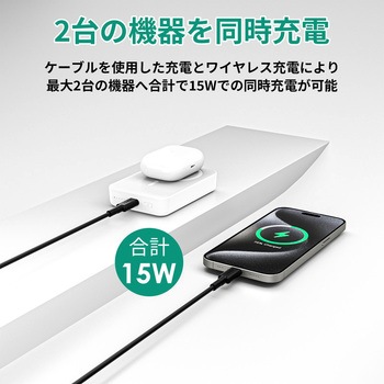 モバイルバッテリー MagLink 10000mAh マグネット式ワイヤレス充電機能 PD20W対応 折りたたみスタンド[USB-C 1ポート]出力[USB-C 1ポート]入力 AUKEY(オーキー)