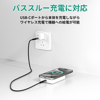 モバイルバッテリー MagLink 10000mAh マグネット式ワイヤレス充電機能 PD20W対応 折りたたみスタンド[USB-C 1ポート]出力[USB-C 1ポート]入力 AUKEY(オーキー)