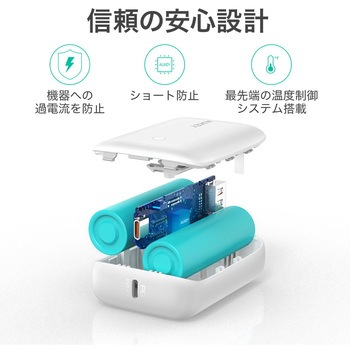 モバイルバッテリー Basix Mini 10000mAh PD20W対応[USB-A 1ポート/USB-C 1ポート]出力 AUKEY(オーキー)