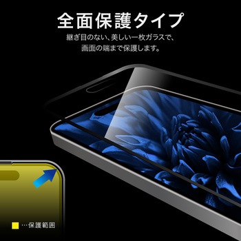 iPhone 15/iPhone 15 Pro ガラスフィルム「GLASS PREMIUM FILM」 全面保護 ブルーライトカット LEPLUS NEXT