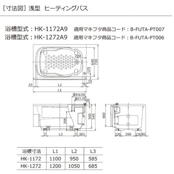 ハウステック マキフタ1100サイズ(HKシリーズ)【ヒーティングバス用】 B-FUTA-PT007 - ハウステック