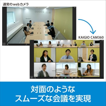 298650 KAIGIO CAM360 360°Webカメラ マイク・スピーカー内蔵 オートフォーカス KGC1-BK ソースネクスト 1個  ソースネクスト 【通販モノタロウ】