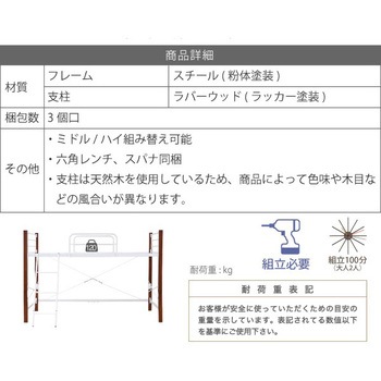 ロフトベッド 天然木脚 ハイタイプ 転落防止手すりガード付 ミドルタイプへ高さ調節可 ジェイケイ・プラン