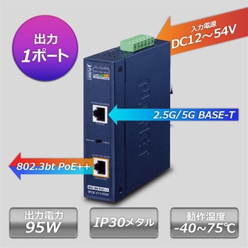 産業用PoE++インジェクター 802.3bt マルチギガビット 2.5G/5G PLANET Technology