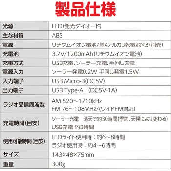 手回しソーラーラジオライト アーテック