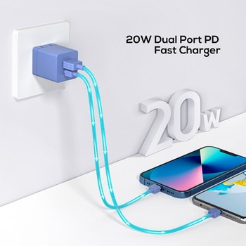 20W 1A1C USB Type-A/C PD急速充電器 2ポート デジフォース