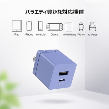 20W 1A1C USB Type-A/C PD急速充電器 2ポート デジフォース