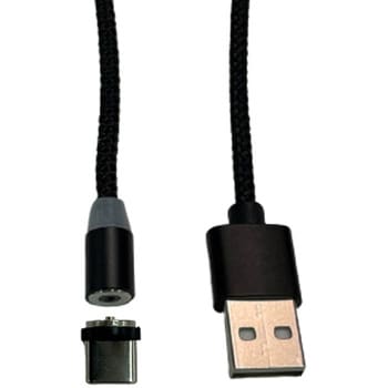 マグネット式充電用USBケーブル USB TypeA-USB Type-Cヘッド端子