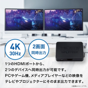 HDMI分配器 1入力2画面同時出力 4K トライメイト
