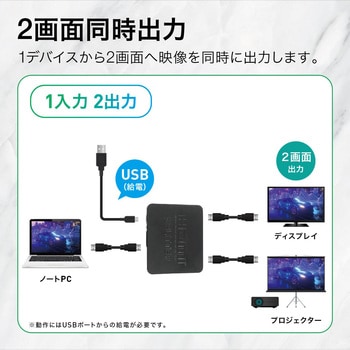 HDMI分配器 1入力2画面同時出力 4K トライメイト