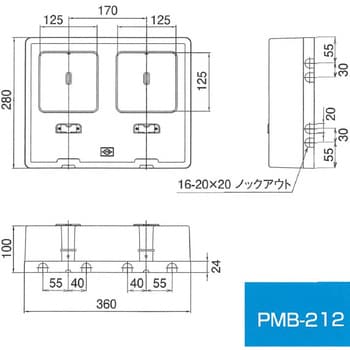 化粧ボックス(電力量計取付ボックス) 伊藤電気製作所 プラボックス本体