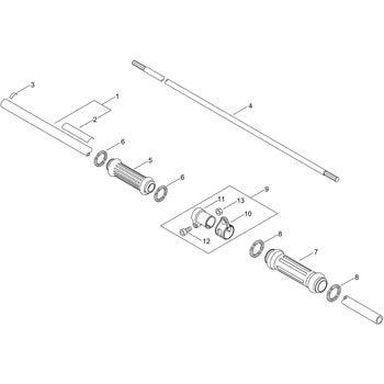 【部品】 操作桿・ハンドル エンジン刈払機SRE2230GT 共立