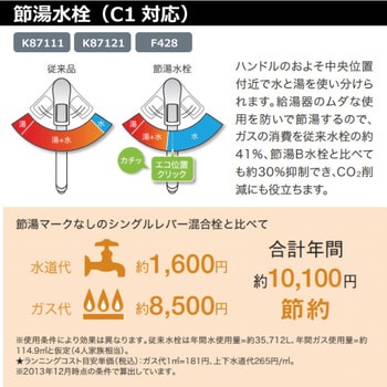 K87121EJ-HT シングルレバーシャワー水栓(ホース付/エコ/一般地用) ハウステック 取付穴径35～40mm K87121EJ-HT -  【通販モノタロウ】