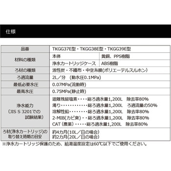交換用浄水カートリッジ【浄水器内蔵水栓TKGG38EV3/TKGG38EV3Z/TKS05308JV3/TKS05308ZV3用】 ハウステック