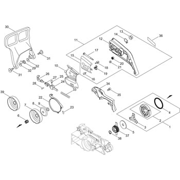【部品】 チェンブレーキ エンジンチェンソーCS358-S 共立