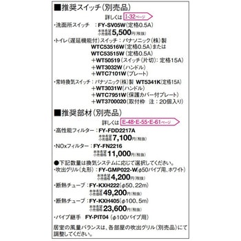 ゾーンフリーファン 連動タイプ 5室用 【受注品】 Panasonic(パナソニック)