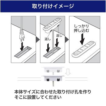 家具用埋め込みコンセント2個口 ELPA
