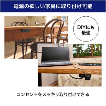 家具用コンセント2個口 ELPA
