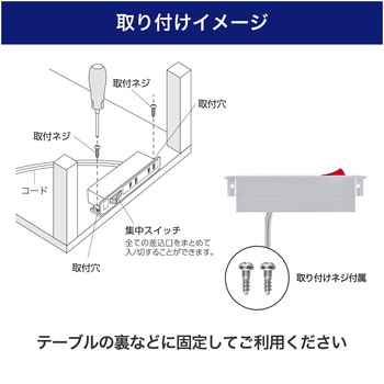 家具用スイッチ付コンセント2個口 ELPA