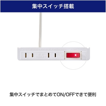家具用スイッチ付コンセント2個口 ELPA