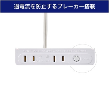 家具用ブレーカー付コンセント2個口 ELPA