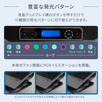 冷却ファン6基搭載  RGBイルミネーション対応 液晶ディスプレイ搭載 ゲーミング ノートPCクーラー OWLTECH(オウルテック)
