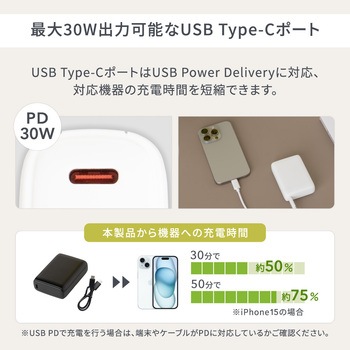 USB Type-C入出力 PowerDelivery30W対応 10000mAh モバイルバッテリー OWLTECH(オウルテック)