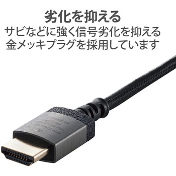 Premium HDMIケーブル 4K 60p 金メッキ テレビ、プロジェクター、ゲーム機等 スリム ブラック エレコム