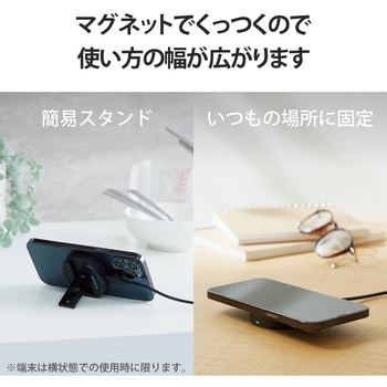 ワイヤレス充電器 7.5W マグネット式 卓上 スタンド 壁掛け タイプC 入力 置くだけ充電 エレコム